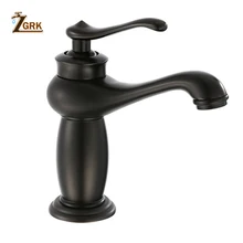 Grifo de lavabo ZGRK, estilo de lámpara de latón negro, grifo de fregadero de baño, cubierta de un solo Mango, grifo mezclador de lavabo clásico, grúa