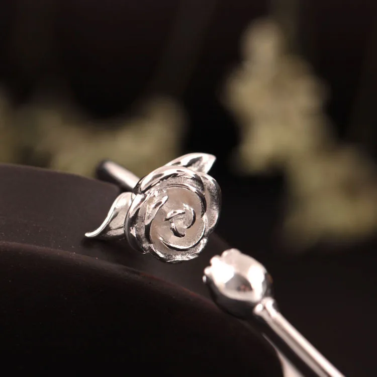 rose s925 bangle 100% 925 Sterling Silver Jewelry fashion hypoallergenic bangles for women gift