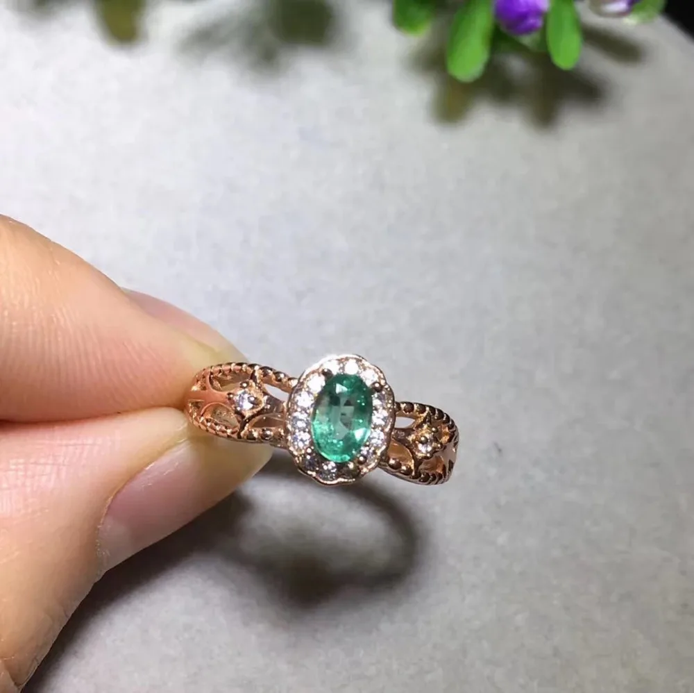 

2017 Qi Xuan_Fashion Jewelry_Colombian Green Stone Fashion Rings_Rose Gold Color Woman Green Stone Rings_Factory Directly Sales