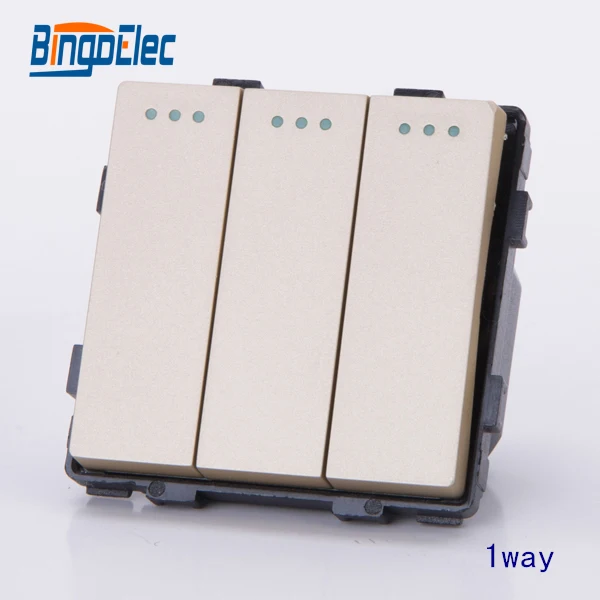 

3gang 1way stair light switch DIY PART, no frame,EU/UK,Hot sale