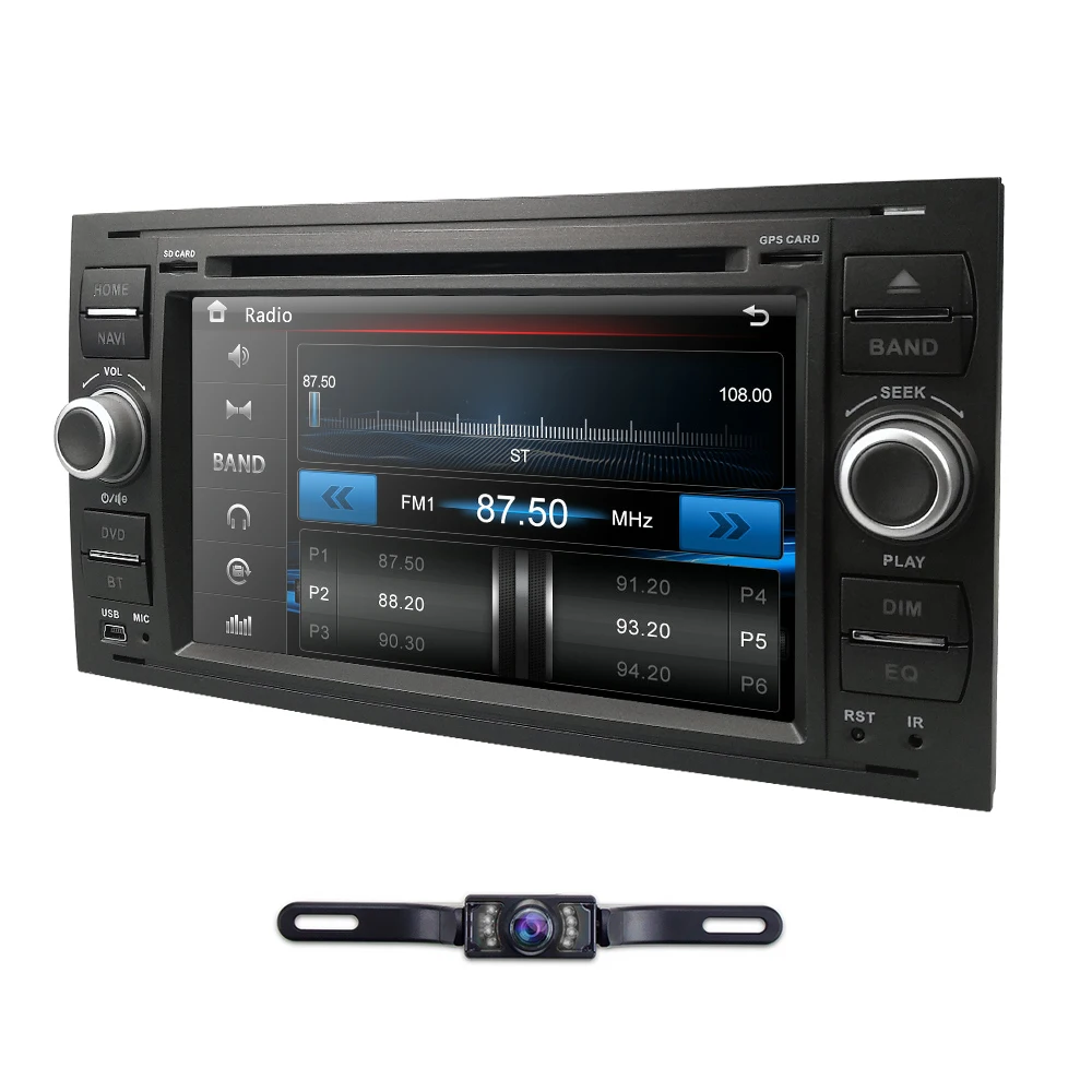 Cheap Black Silver color  7" Car DVD Player For Ford Focus Mondeo S-Max 4 Galaxy Kuga Transmit  Monitor DVR Free camera + 8G map card 3