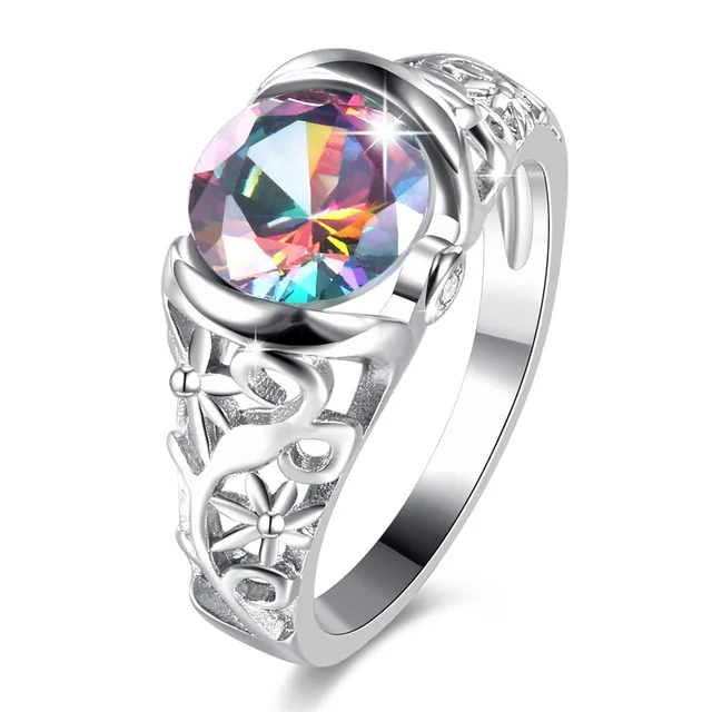ROXI 18Styles Mysterious Rainbow Rings For Women Men CZ Purple Silver 