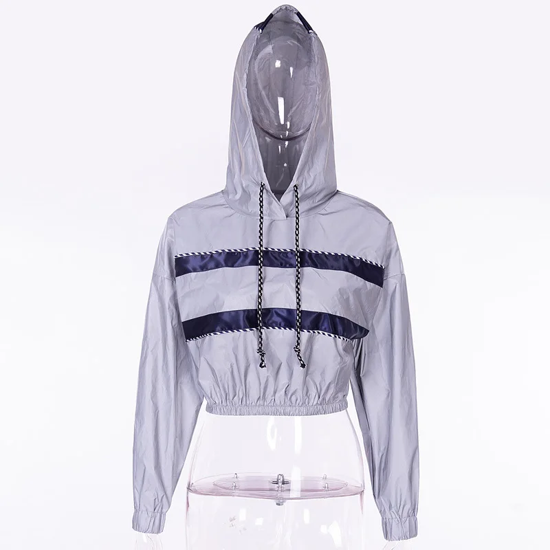 Night Flash Reflective Jogger Hoodies Women Sweatshirt Tops Coat Streetwear Women Sweatshirt Hoodies poleron mujer Harajuku