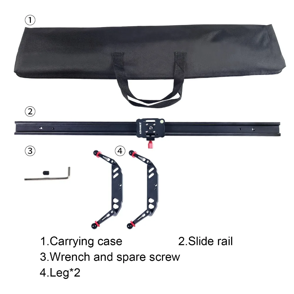 ASHANKS DSLR Camera Slider Aluminum Damping Track Rail Sliders System Video Stabilizer for Vlog Camcorder Youtube Photo Studio