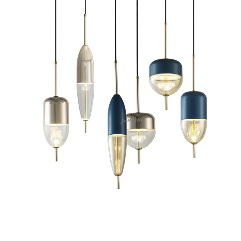 

Simple modern glass ball pendant light LED E27 art deco Europe hanging lamp with 8 styles for bedroom restaurant kitchen parlor