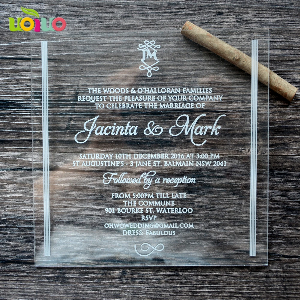  Fancy vintage laser cut invitation card elegant newest acrylic card invitations with box personaliz - 32915052973