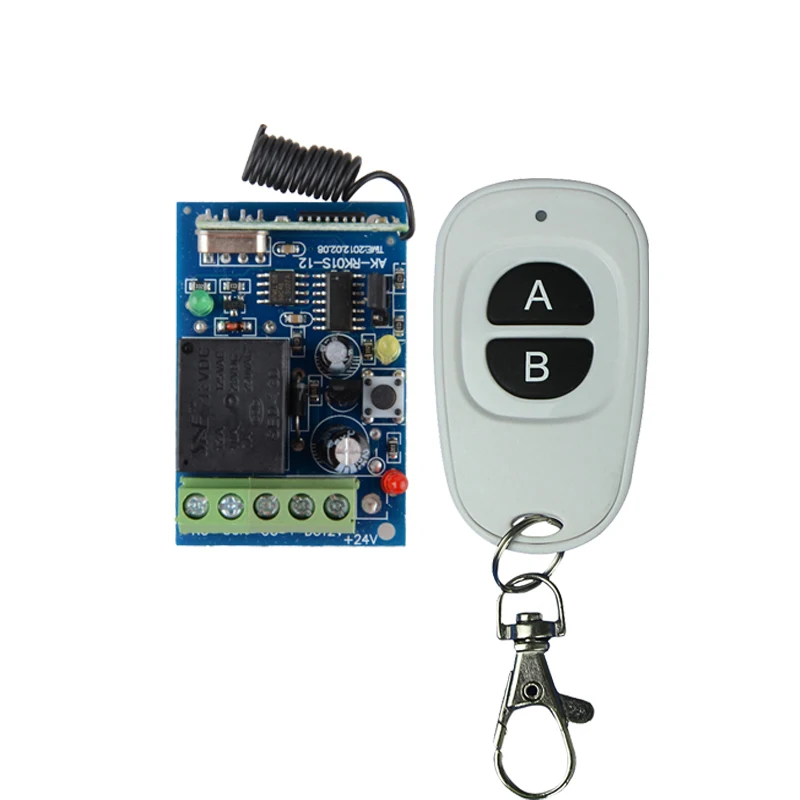 

Hot Sales New DC 12V 1 CH 1CH RF Wireless Remote Control Lighting Switch System, Transmitter + Receiver,315Mhz 433 MHZ