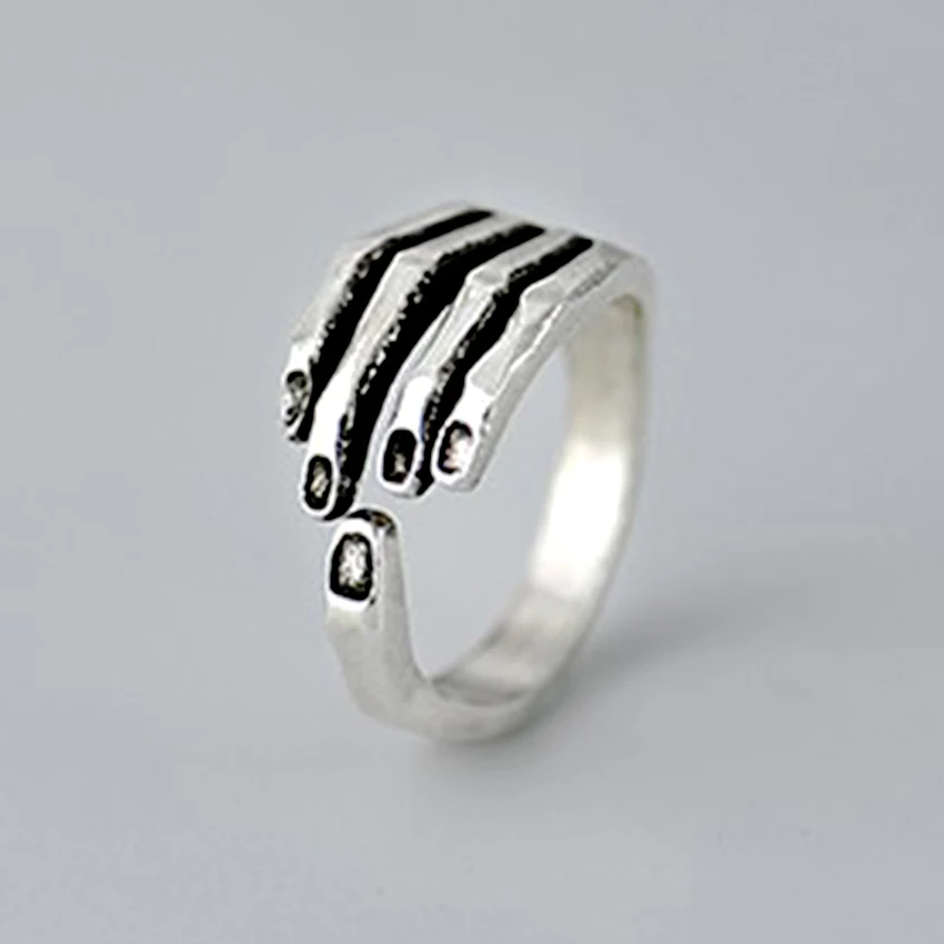 925 Pure Silver Hand Finger Ring For Women Girl Jewelry Adjustable Open