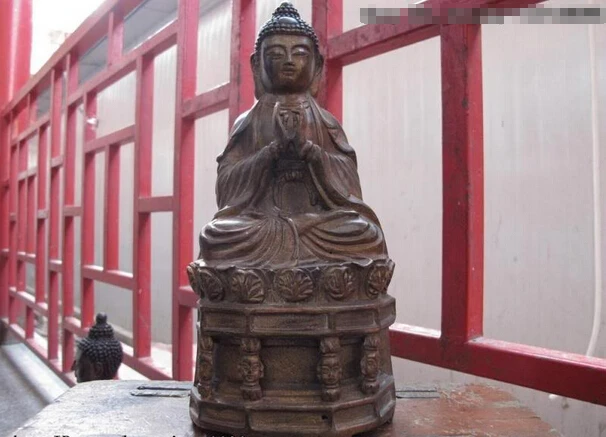 

Collectible bronze lion statue S0710 Chinese buddhism temple bronze Copper Sakyamuni tathagata buddha figurine Statue (B0328)