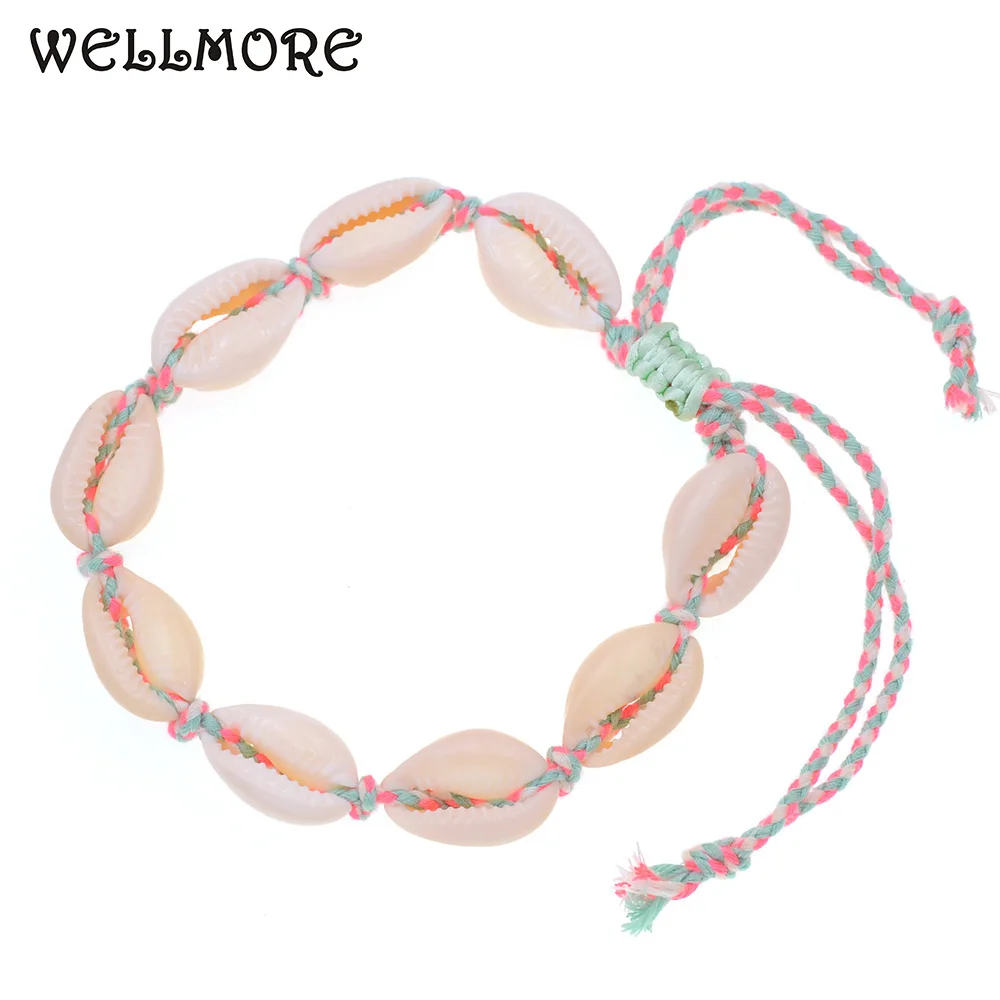 WELLMORE women Anklet 8 colors bohemia Anklets for women beach shell Anklet bracelets summer Party Foot Jewelry wholesale WELLMORE women Anklet 8 colors bohemia Anklets for women beach shell Anklet bracelets summer Party Foot Jewelry wholesale