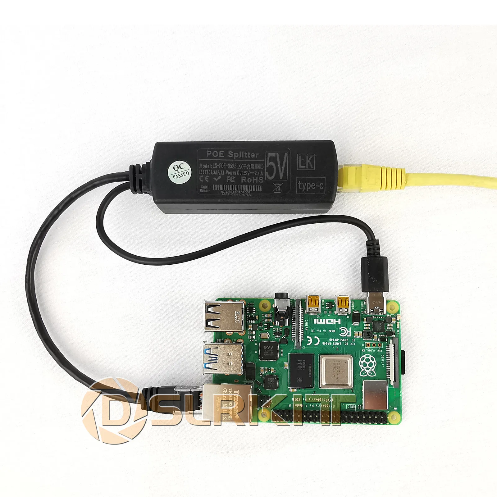 Gigabit raspberry pi 4 4b active poe splitter usb type c 5v power over