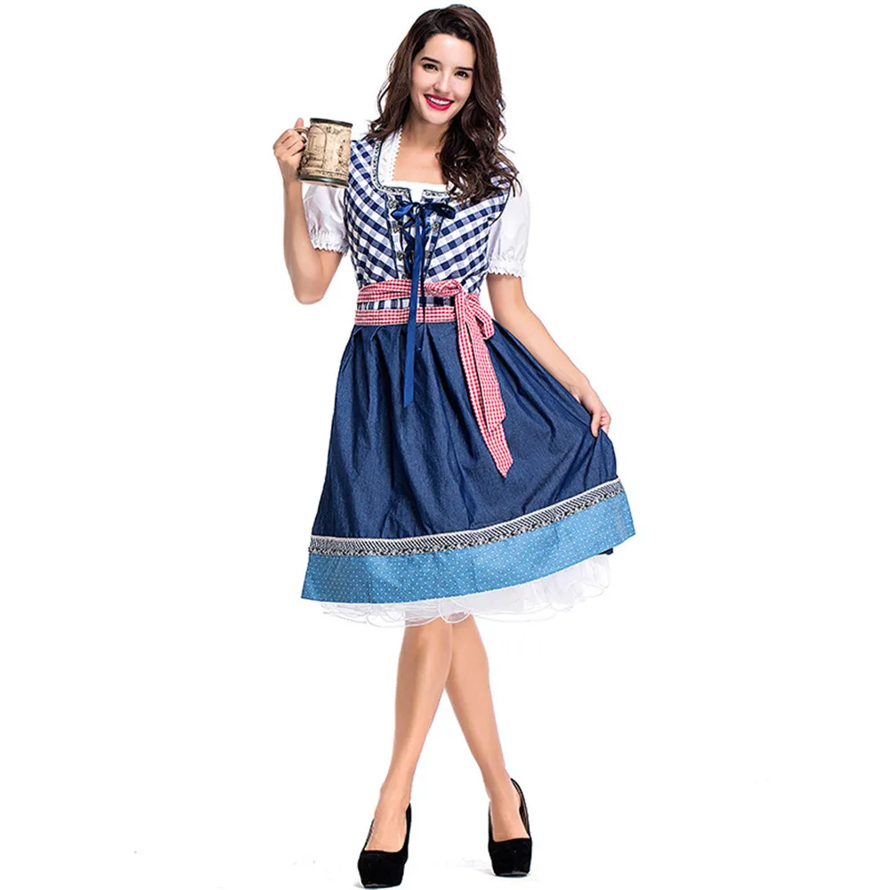 Dirndl, немецкое Австрийское баварское платье, Октоберфест, костюм для девочек на Хэллоуин, нарядное платье, карнавальный костюм