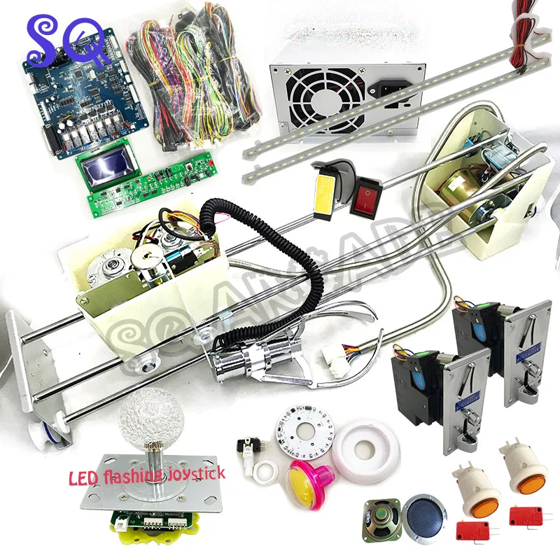 

Claw Crane Machine DIY kit with lcd PCB /crane claw joystick/flashing joystick/flashing buttons/2 coin acceptors/ speaker