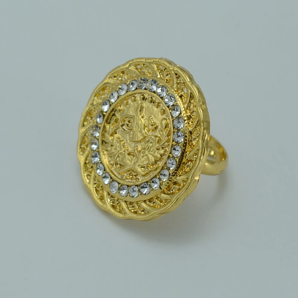 Hot Turks Coin Ring For Women Gold Color Turkey Coins Bride Turks Coin Ring For Women Gold Color Turkey Coins Bride Wedding Rings Arab Middle East Gifts 007806