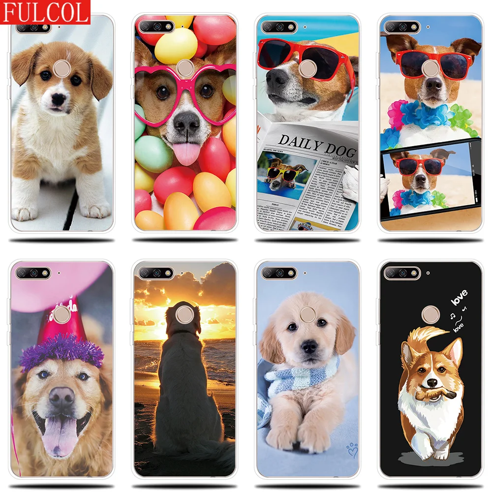 Phone Case for Huawei Y5 Y6 Y7 Prime 2017 2018 Cover Cute Pet Dog Patterned Silicone Shell II |