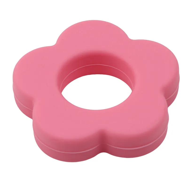 

Flower Shape Food Gread Silicone Chewable Teether Pendant Silicone Beads For Diy Necklace Pacifier Chain Baby Solid Teething Toy