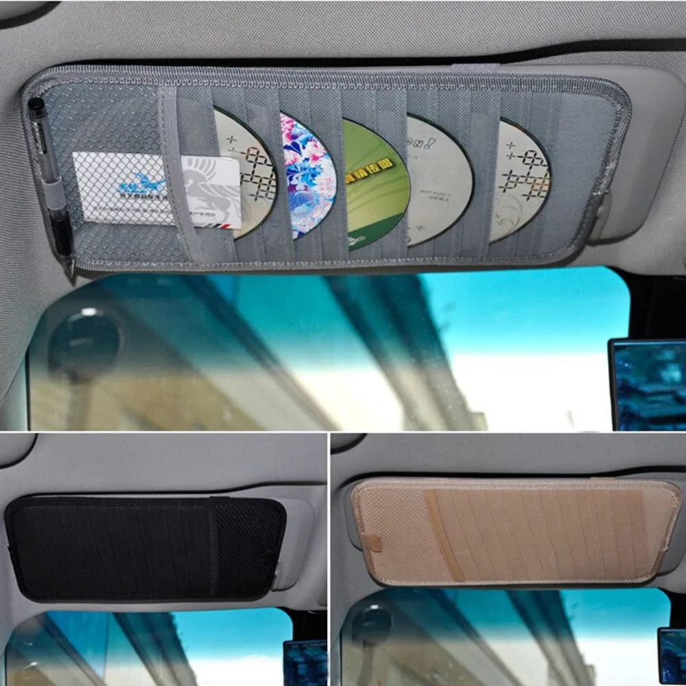Car CD Sun Visor Cover Card Case Storage Holder Clipper Bag Car CD Bag