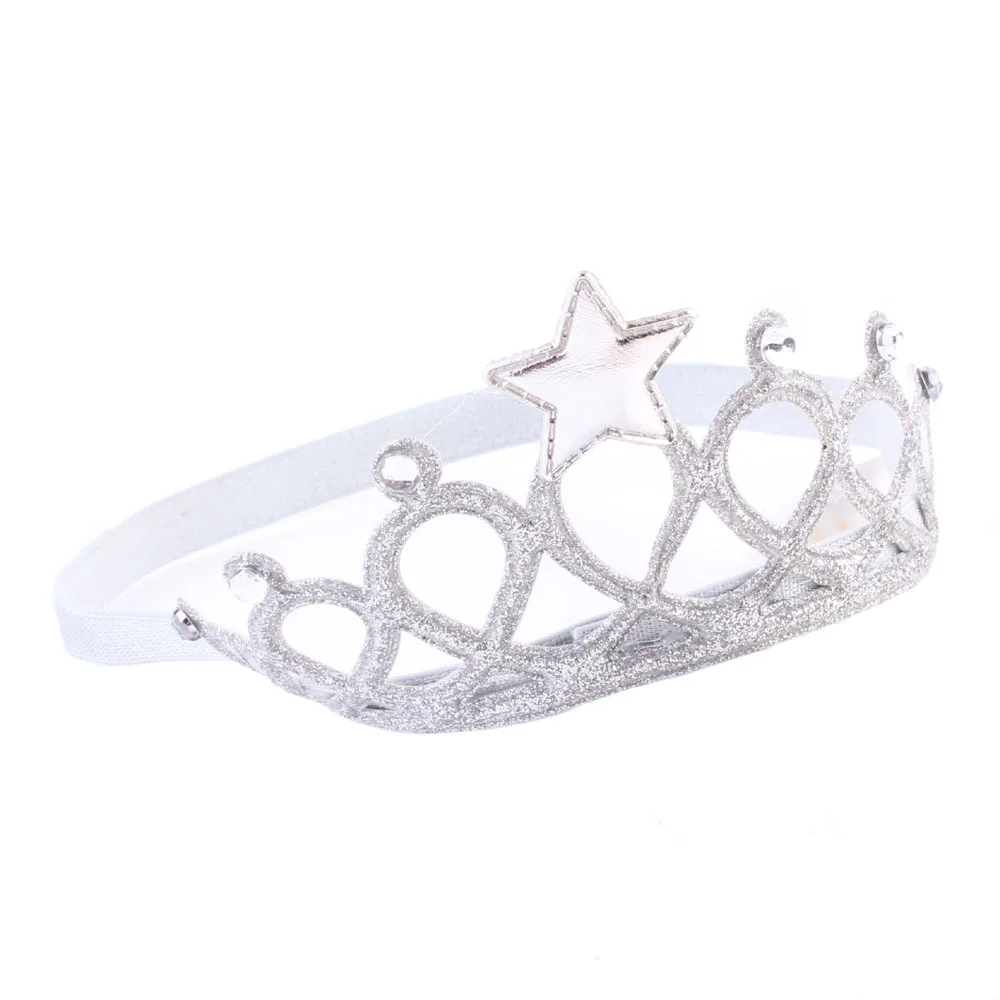 

Baby Girl Headband Lace Hairband Girls Pearl Flower Headbands Hair Accessories (Crown Headwear Silver )