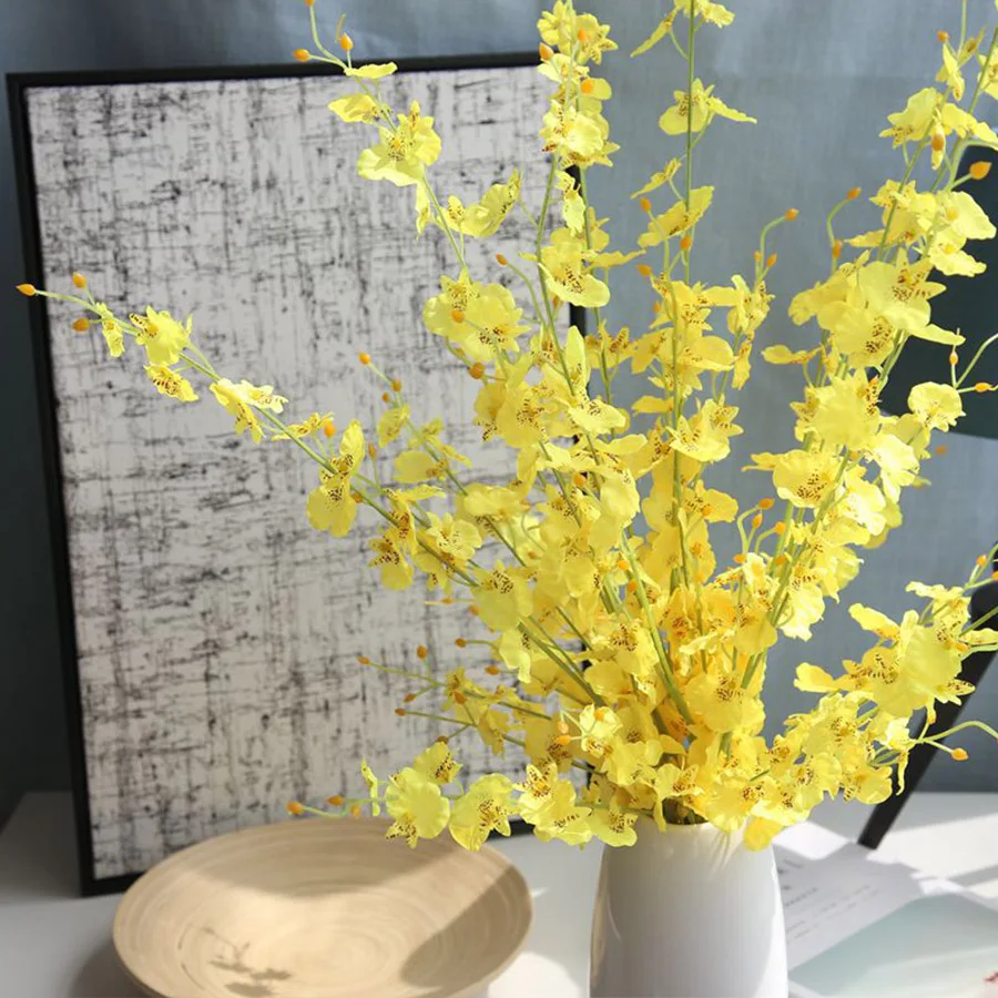 

100cm Beautiful Pink White Yellow Jasmine Artificial Flower Silk Orchid Decoration for Home Wedding Valentine's Day Decor