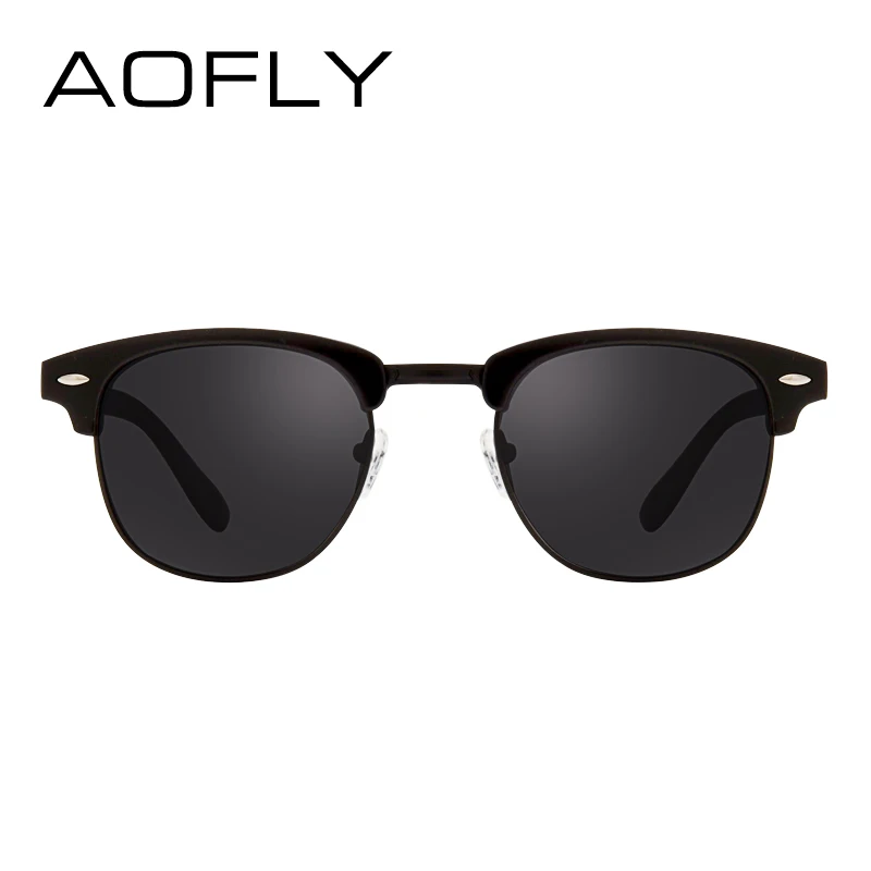 Koop Aofly Classic Half Metal Gepolariseerde Zonnebril Mannen Vrouwen Merk Designer Bril Spiegel Zonnebril Fashion Gafas Oculos De Sol