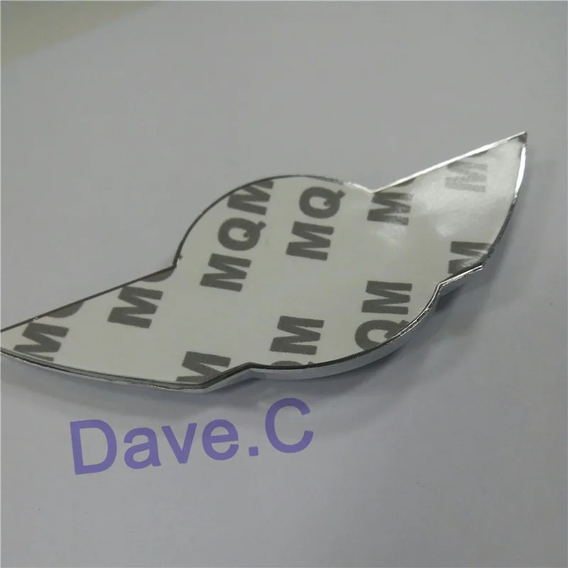 Mini Wings Front Emblem Black Chrome Auto Hood Metal Badge With