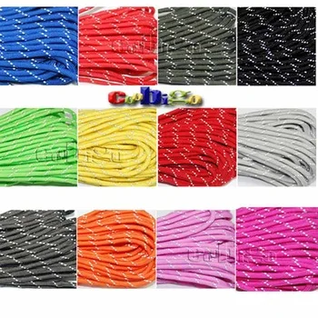 1pcs Pack Reflective Paracord 550 Parachute Rope 7 Core Strand Pick 10Ft~100Ft For Buckles Bracelet 12 Colors For Pick #S0021-C