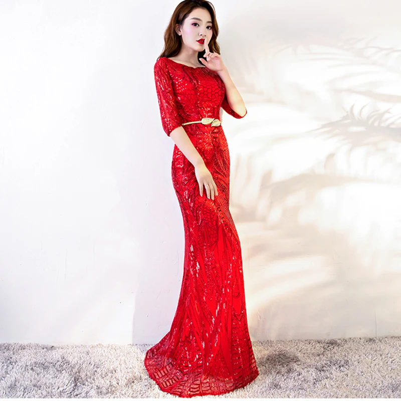 Женское вечернее платье Русалка с рукавом до локтя|dress long formal|formal party gownsmermaid evening