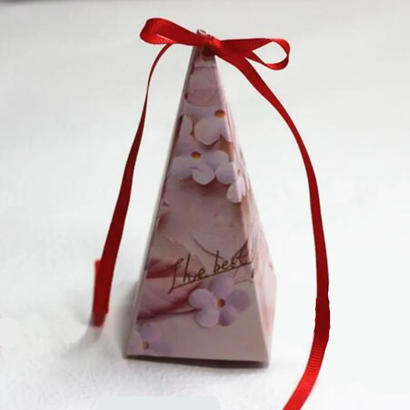 Белый/розовый/синий Мрамор узор Пирамида свадебные сувенирные коробки Baby Shower Подарочная коробка на день рождения вечерние коробка конфет 60 шт - Цвет: I