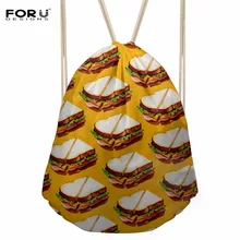 FORUDESIGNS Mochila Feminina Женская 3D еда головоломка печать мешочек с кулиской Повседневная Cinch стринги с кармашком сумки с карманами сумки для девочек