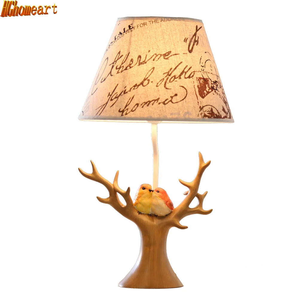 

HGhomeart Retro Table Lamp Bedroom Bedside Lamp Creative Warm Romantic E27 LED Reading Light