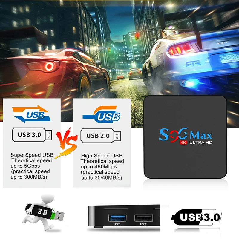 5 шт./лот S96 MAX 4 ГБ 32 Android 9 0 Smart TV BOX RK3318 receiver 4K Dual Wifi BT медиаплеер игровой набор