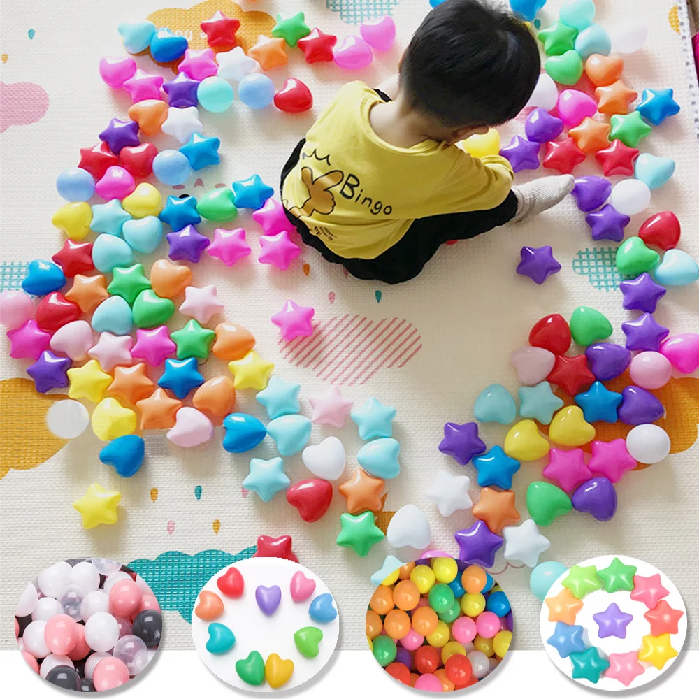 

100/50pcs Colorful Love Star Plastic Ocean Ball Pits Eco-Friendly Funny Baby Kid Swim Pit Play Toy Water Pool Ocean Wave Balls