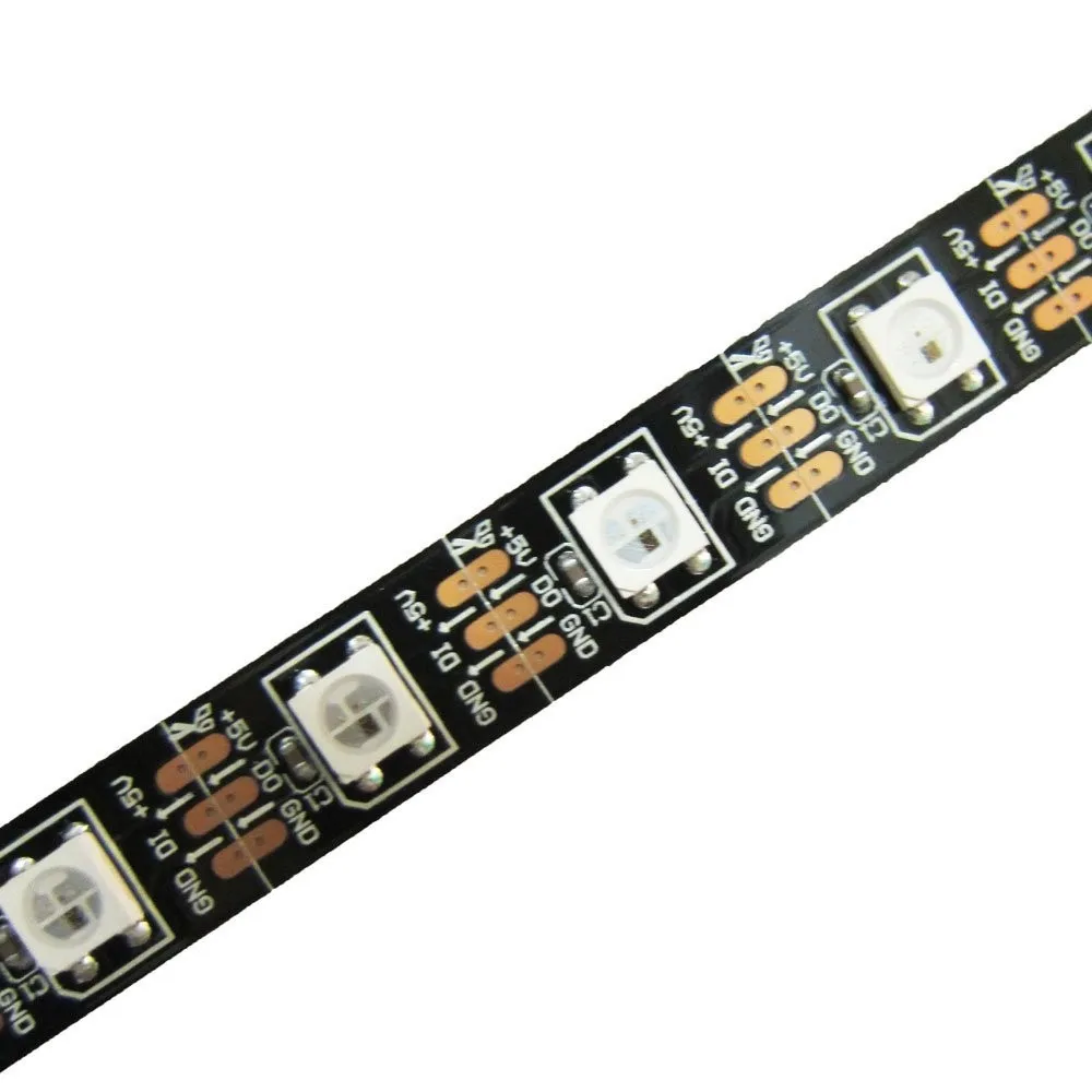 WS2812b Smart LED пикселей газа не-водонепроницаемый, DC 5 В 5050 SMD RGB светодиодные ленты, 30IC 30 светодиодов/M Белый/Черный PCB SMD LED ленты