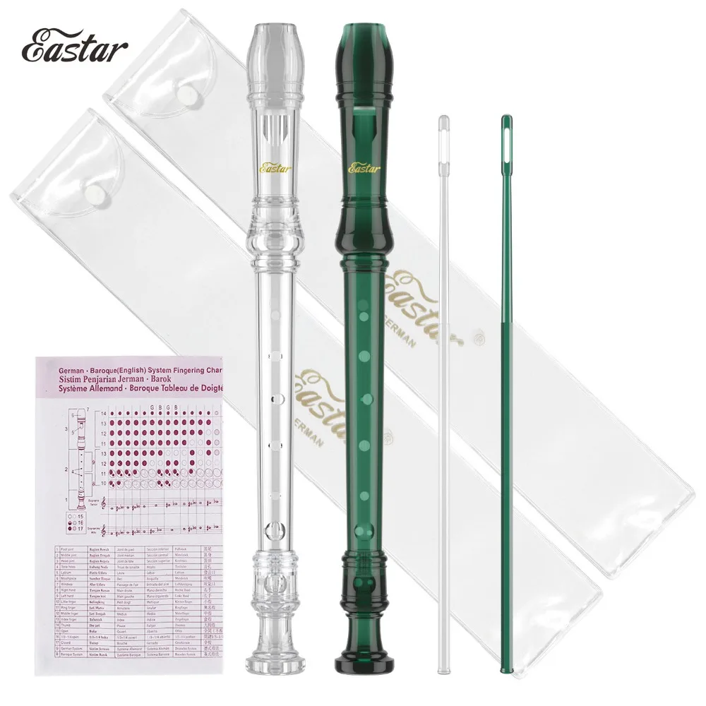 

Eastar ERS-2G1 German Style Soprano Recorder C Key 2 pcs Set Transparent + Dark Green