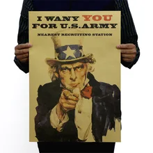 I Want You para el ejército de los Estados Unidos papel Kraft clásico Poster decoración de la pared del hogar suministros de arte revistas Retro carteles e impresiones