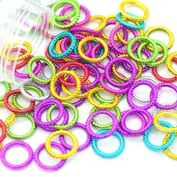 

100PCS 13mm Assorted Colors Plastic Beads Rings|DIY Garment Decorations|Scrapbooking accessories|Jewelry Decoration Parts