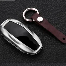 Автомобильный держатель для ключей из алюминиевого сплава, чехол, оболочка, цепь для Tesla, модель 3, модель S, модель X, смарт-брелок, аксессуары для ключей