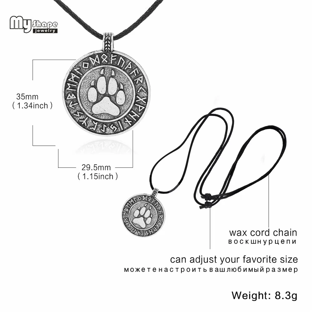 my shape Slavic Runes Nordic Choker Viking Wolf Paw Pendant Necklaces Chain Bear Claws Footprint Charms Statement Necklace Men my shape Slavic Runes Nordic Choker Viking Wolf Paw Pendant Necklaces Chain Bear Claws Footprint Charms Statement Necklace Men