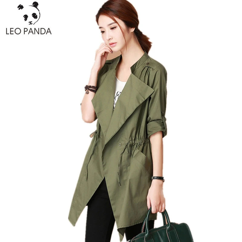 spring autumn new woman coat thin cotton suit collar loose