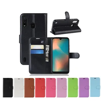 

10pcs/lot Litchi Pattern Flip Magnetic PU Leather Flip Wallet Stand Case For MOTO P40 Play / Power Lychee Grain Cover
