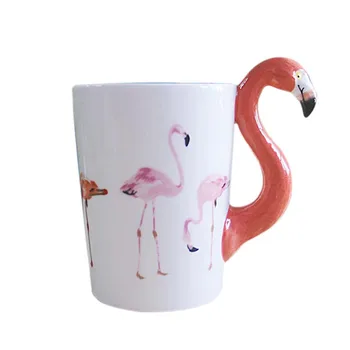 

Fresh Flamingo Style Ceramic Morning Mug High Quality Porcelain Coffee Milk Tea Cups Gift for Friends 350ml SH325