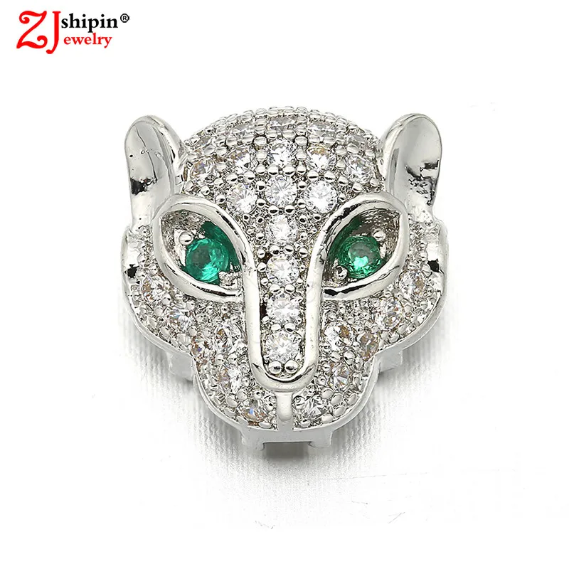 

ZJSHIPIN Charm Leopard Jewelry Accessories Connector Micro-inlaid Zircon CZ Suitable for Bracelet Jewelry Discovery Wholesale