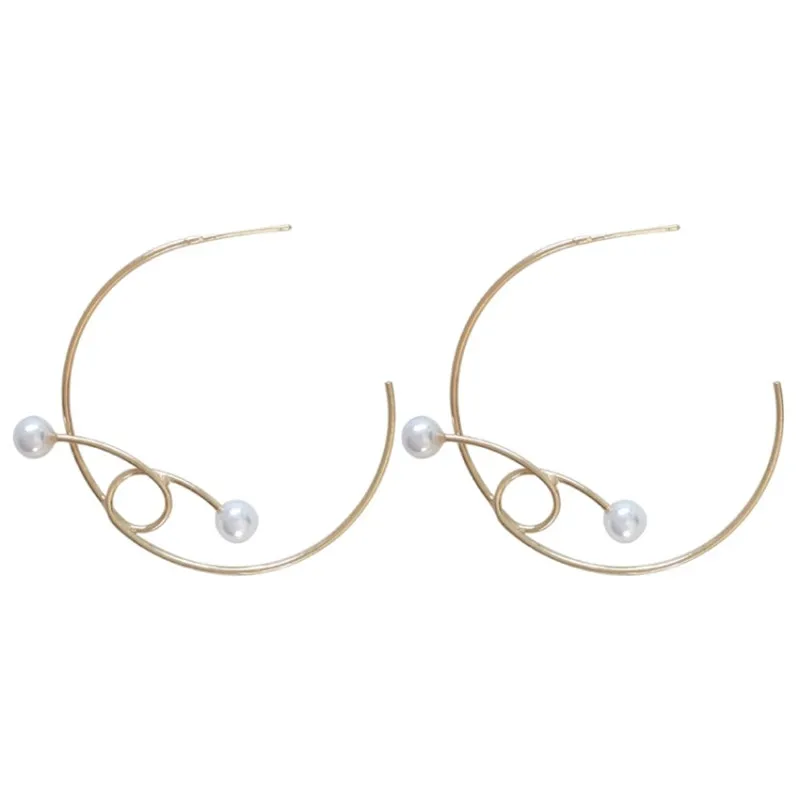 

Fashion New Designs Jewelry Hoop Pearl Earrings For Women