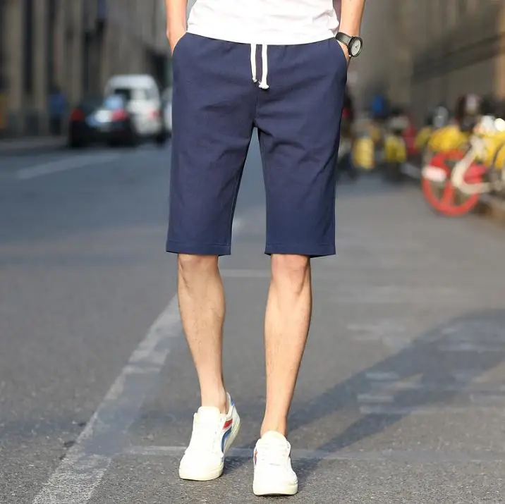 Высокое качество Лето Повседневное тонкий подростки эластичный шнурок на талии дышащие однотонные Шорты Молодежные мужские пляжные шорты M-4XL