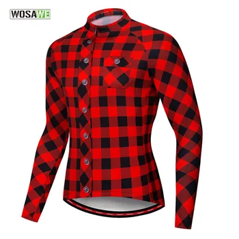 

Wosawe Motocross Men Jersey Maillot Ciclismo Hombre Mtb Long Sleeves Cycling Motocross Reflective Quick Dray Tops Bike Clothing