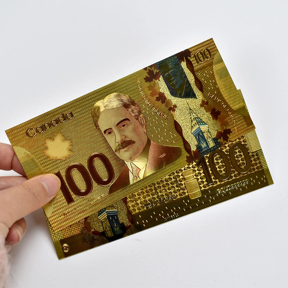

Canadian 100 Dollar Colorful printing Fake Money Gold Foil Banknotes