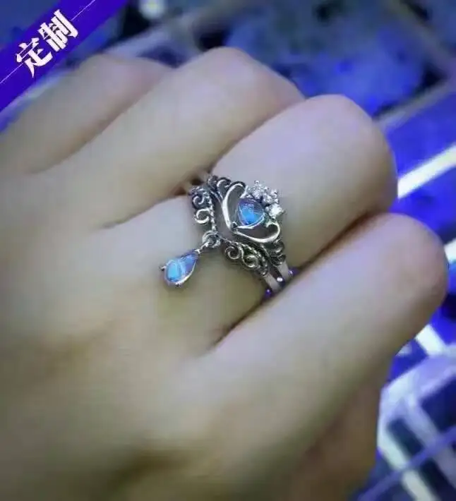 Натуральный лунный камень драгоценный камень кольцо с натуральными драгоценными камнями кольцо 925 стерлингового серебра Стильный элегант... Натуральный лунный камень драгоценный камень кольцо с натуральными драгоценными камнями кольцо 925 стерлингового серебра Стильный элегант...