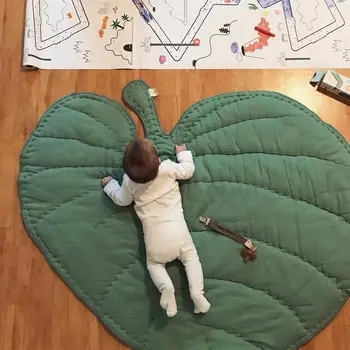 

110cm Baby Infant Soft Cotton Crawling Mat Leaf Shaped Blanket Sleeping Rug Room Decoration Hot