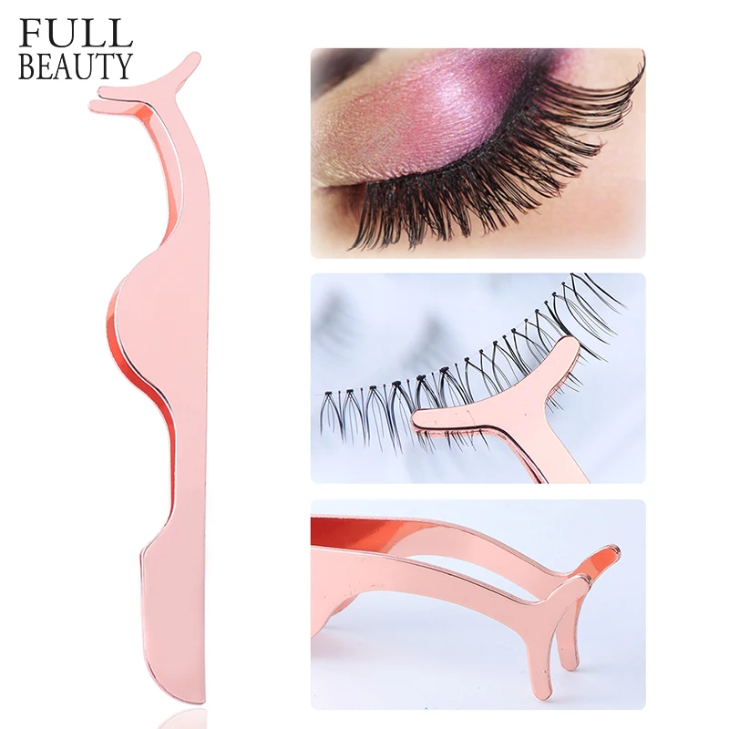 

1pc False Eyelash Curler Stainless Steel Rose Gold Eyelash Extension Tweezers Remover Applicator Clip Nipper Makeup Tool CH737
