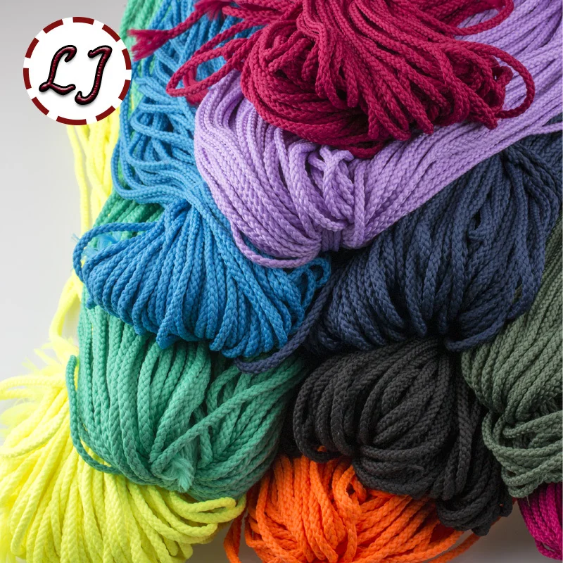 

Wholesale 4mm 30 color high strength Handmade home DIY Rope Woven polyester fiber Cords for home accessories Craft Projects S001
